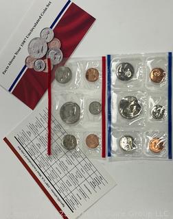 1987 US Mint Uncirculated Coin Set with D & P Mint Marks (x5)