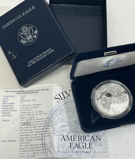 United States Mint American Eagle One Ounce Proof Silver Bullion Coin Dated 2000, 2002 & 2004  (x5)