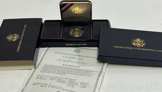 United States Mint 1989 US Congressional Commemorative $5 Gold Proof Coin