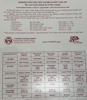United States Mint 1999 Uncirculated Coin Set D and P (x6)