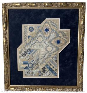 Framed Needlework. 16 x 17.5"