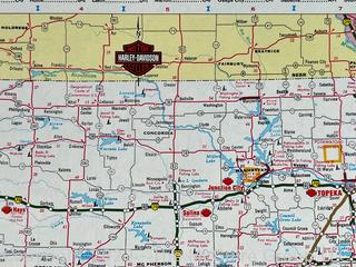 Grouping of US Road Maps Including one published by Harley Davidson