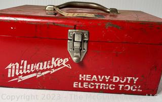 Milwaukee Heavy Duty Electric Hammer Drill in Metal Case. 13W x 9D x 5.5H"