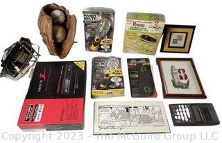 Vintage Group Including Baseball Mitt with Balls and Signed Comic Strip Ballard Street by Jerry Van Amerongen