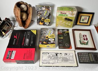 Vintage Group Including Baseball Mitt with Balls and Signed Comic Strip Ballard Street by Jerry Van Amerongen