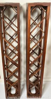 Pair of Wooden Wine Racks. Measure 5 1/2"W x 9D x 36"T