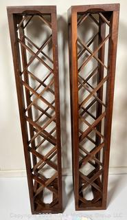 Pair of Wooden Wine Racks. Measure 5 1/2"W x 9D x 36"T