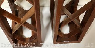 Pair of Wooden Wine Racks. Measure 5 1/2"W x 9D x 36"T