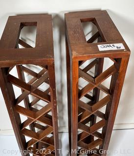 Pair of Wooden Wine Racks. Measure 5 1/2"W x 9D x 36"T