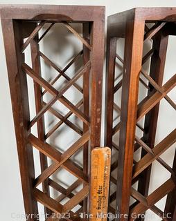 Pair of Wooden Wine Racks. Measure 5 1/2"W x 9D x 36"T