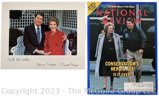 National Review Magazine Issue with Ronald Reagan and Margaret Thatcher on cover.  Autographed by Thatcher. 