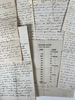 Group of WWI Military Wartime Letters & Ephemera