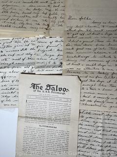 Group of WWI Military Wartime Letters & Ephemera