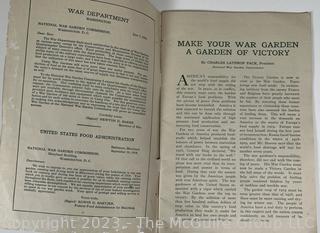 1919 WWI War Gardening Booklet Ephemera