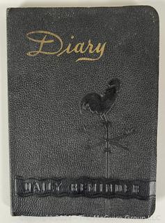 Three (3) Antique Personal Diaries Dated 1919 - 1940 Ephemera