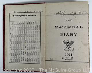 Three (3) Antique Personal Diaries Dated 1919 - 1940 Ephemera