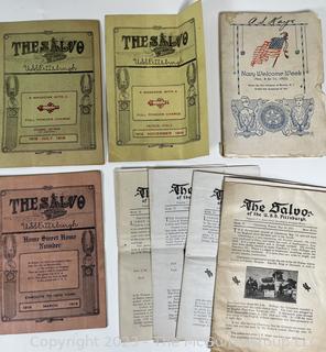 Collection of Ephemera Including Copies of the Salvo, the Magazine of the USS Pittsburgh 1919 - 1920. 