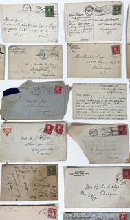 Collection of Letters and Stamps from the 1920's Ephemera Philately