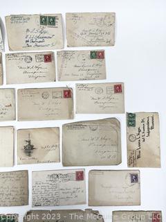 Collection of Letters and Stamps from the 1920's Ephemera Philately