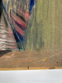 Unframed Spanish Dancer in Pastel Crayon on Paper, Unsigned.  18" x 24".
