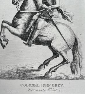 Unframed Engraving of Col. John Okey. Ephemera.  10" x 12".