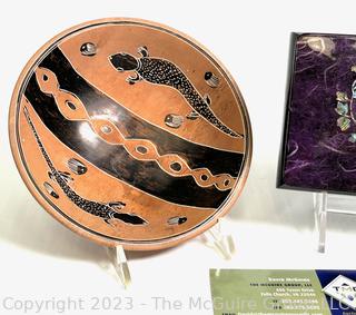 Native American Pottery Bowl and Lacquer Jewelry Box. 

