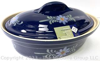 French Alsatian Pottery Tureen Casserole Dish with Lid