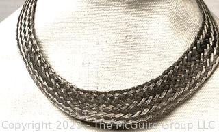 Braided Metal Mesh Chocker Style Necklace