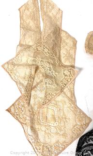 Collection of Antique Hand Made Lace Trims and Garment Panels 