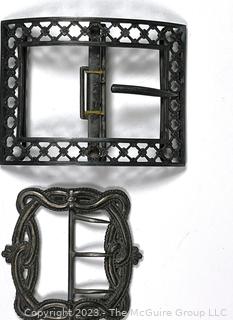 Two (2) Victorian Filigree and Art Nouveau Buckles