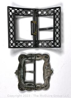 Two (2) Victorian Filigree and Art Nouveau Buckles