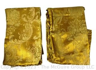 Two (2) Gold Damask Panels.  71" x 95"