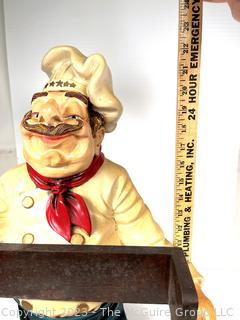 Standing Chef Paper Towel Holder.  Missing Rod. 