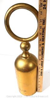 Chinese Gold Painted Hand Bell.  19" tall