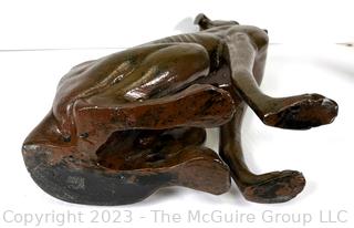 Cast Metal Whippet Dog Sculpture Statue.  21" tall