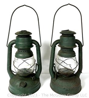 Two (2) Vintage Little Wizard Dietz Lanterns. 