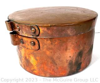 Antique Copper Doofpot with Sealing Lid,  11" diameter x 7" tall. 