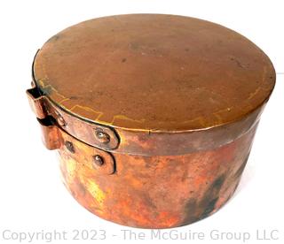 Antique Copper Doofpot with Sealing Lid,  11" diameter x 7" tall. 