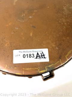 Antique Copper Doofpot with Sealing Lid,  11" diameter x 7" tall. 