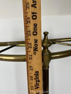 Early 20th Century English Brass Demilune Stick or Umbrella Stand. 12" tall