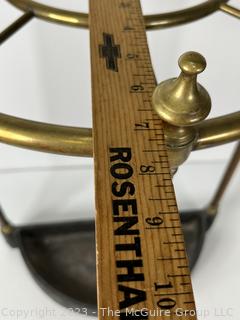 Early 20th Century English Brass Demilune Stick or Umbrella Stand. 12" tall