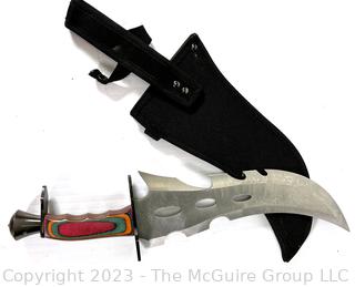 Frost Cutlery Hunting Knife with Multi Color Wood Handle