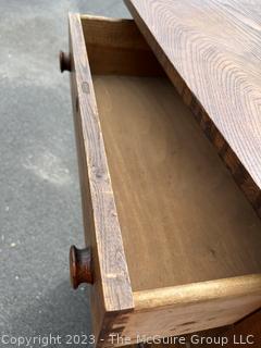  Antique Solid Oak Five (5) Drawer High Boy Dresser. 28" x 18" x 46".