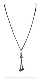 Sterling Silver Lariat Style Necklace 