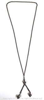 Sterling Silver Lariat Style Necklace 