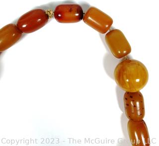 Vintage Chunky Butterscotch Bakelite or Lucite Bead Necklace 