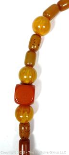 Vintage Chunky Butterscotch Bakelite or Lucite Bead Necklace 