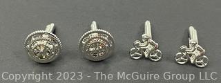 Two (2) Pairs of Bicycle Theme Cuff Links