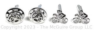 Two (2) Pairs of Bicycle Theme Cuff Links