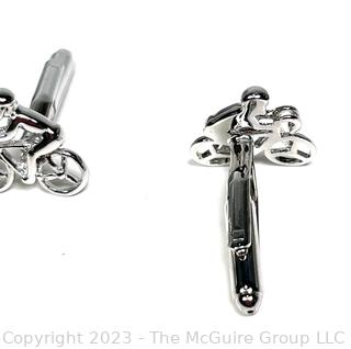 Two (2) Pairs of Bicycle Theme Cuff Links